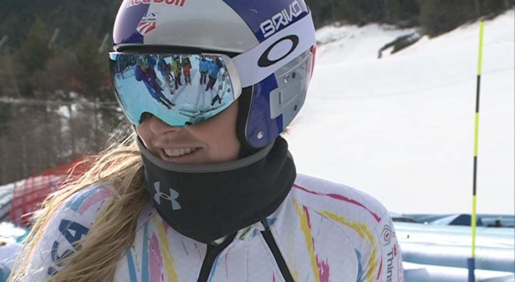 Lindsey Vonn lloa la pista Àliga i celebra que Andorra aculli les finals de la Copa del Món del 2019