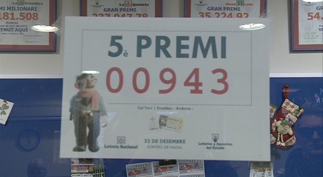 Cal Tavi ven un dècim d'un cinquè premi de la Loteria de Nadal