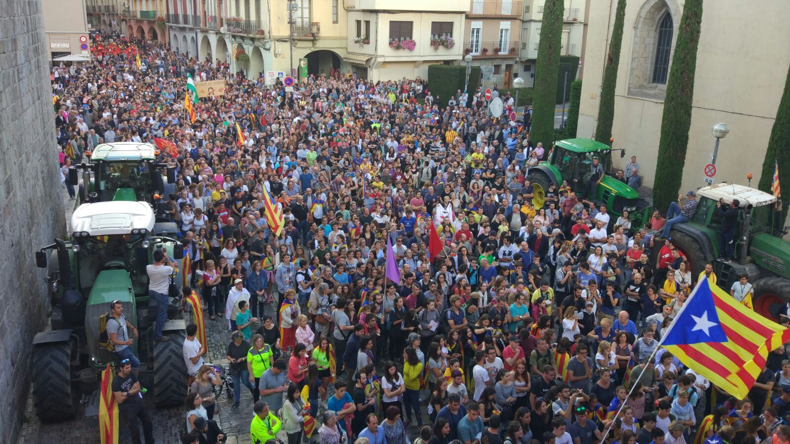 Multitudinària manifestació a la Seu com a rebuig a les càrregues policials