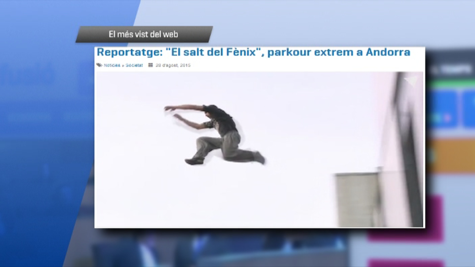 El reportatge sobre parkour amb Leo Urban, el més vist a Andorra Difusió