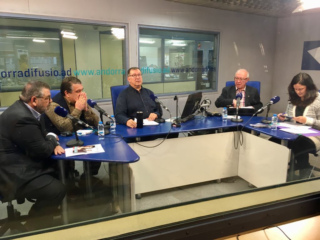 El cafè de l'Ara i Aquí, tertúlia amb els candidats d'Encamp: Joan Masjoan, Jean-Michel Rascagnères, Enric Riba i Íngrid Ruiz